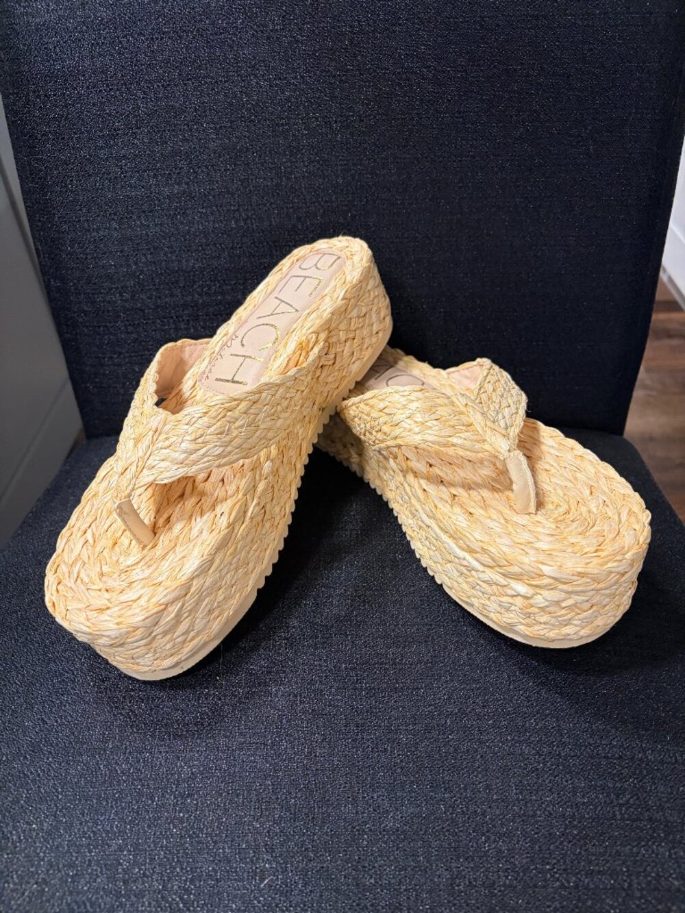 Beach by Matisse Sailor Raffia Woven Platform Sandals - Size 10